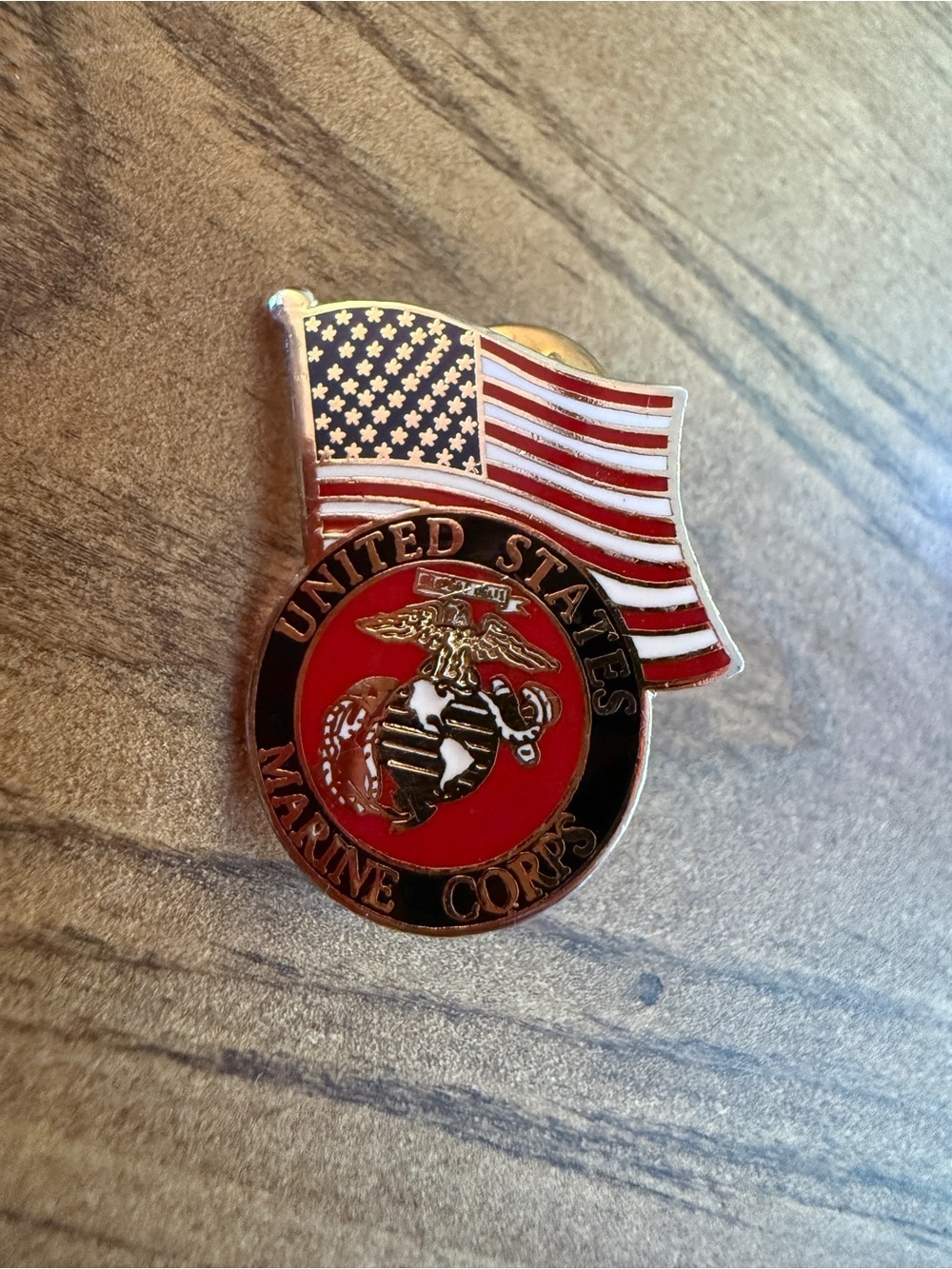 United States Marine Corps Flag Pin - Red, Black, Gold